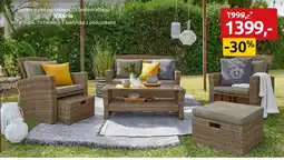 Black Red White Zestaw mebli ogrodowych Vitoria sofa stolik 2x fotel 2x siedzisko z poduszkami oferta