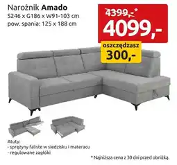 Black Red White Narożnik Amado S246xG186xW91-103cm pow. spania 125x188cm oferta
