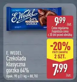 ALDI Czekolada klasyczna gorzka 64% E.Wedel oferta