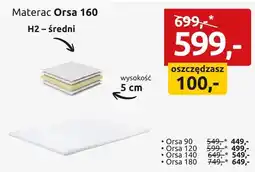Black Red White Materac Orsa 160 H2 średni wysokość 5cm oferta