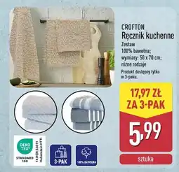 ALDI Ręcznik kuchenny Crofton 100% bawełna 50x70cm oferta