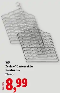Lidl W5 Zestaw 10 wieszaków na ubrania oferta