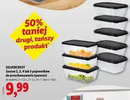 Lidl SILVERCREST Zestaw 2, 3, 4 lub 5 pojemników do przechowywania żywności oferta