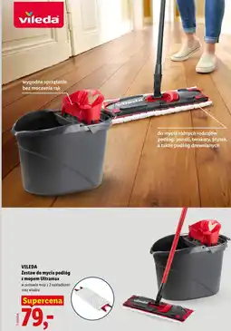 Lidl VILEDA Zestaw do mycia podłóg z mopem Ultramax w zestawie mop z 2 nakładkami oraz wiadro oferta