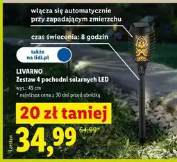 Lidl LIVARNO Zestaw 4 pochodni solarnych LED oferta