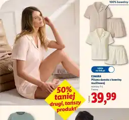 Lidl Piżama damska z bawełny muślinowej oferta