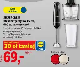 Lidl SILVERCREST Blender ręczny 3 w 1 retro, 600 W, z akcesoriami oferta