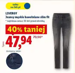 Lidl LIVERGY Jeansy męskie bawełniane slim fit oferta