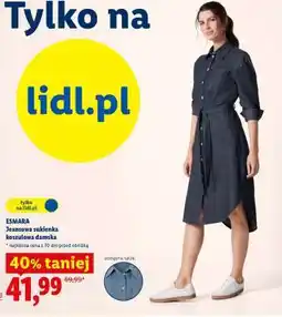 Lidl ESMARA Jeansowa sukienka koszulowa damska oferta