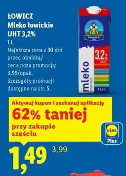 Lidl Łowicz Mleko Łowickie Uht 3,2% oferta