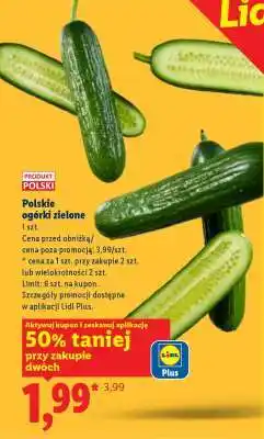 Lidl Polskie ogórki zielone oferta