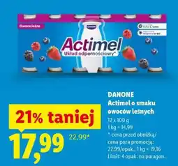 Lidl Danone Actimel o smaku owoców leśnych oferta