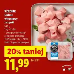 Lidl RZEŹNIK Gulasz wieprzowy z szynki oferta