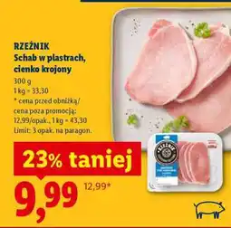 Lidl RZEŹNIK Schab w plastrach, cienko krojony oferta