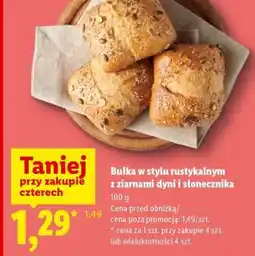 Lidl Bułka w stylu rustykalnym z ziarnami dyni i słonecznika oferta