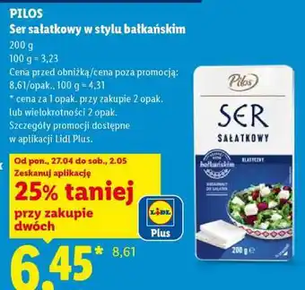 Lidl Pilos Ser sałatkowy w stylu bałkańskim oferta