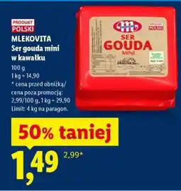 Lidl MLEKOVITA Ser gouda mini w kawałku oferta