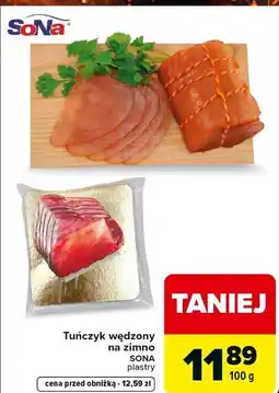 Carrefour Market Tuńczyk wędzony na zimno SONA plastry oferta