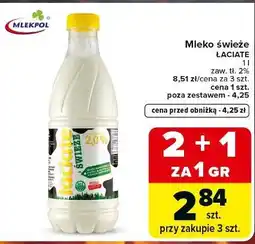 Carrefour Market Mleko świeże ŁACIATE 1 l zaw. tł. 2% oferta