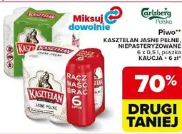 Carrefour Piwo** KASZTELAN JASNE PEŁNE, NIEPASTERYZOWANE 6 x 0,5 l, puszka oferta