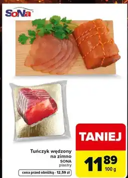 Carrefour Tuńczyk wędzony na zimno w plastrach Sona oferta