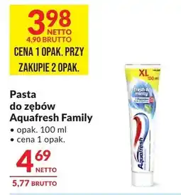 Makro Pasta do zębów Aquafresh Family oferta