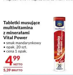 Makro Tabletki musujące multiwitamina z minerałami Vital Power smak mandarynkowy oferta