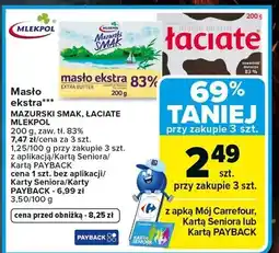 Carrefour Masło ekstra Mazurski Smak Mlekpol 83% oferta