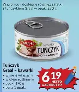 Makro Tuńczyk Graal – kawałki w sosie własnym / w oleju roślinnym oferta