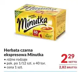 Makro Herbata czarna ekspresowa Minutka różne rodzaje oferta