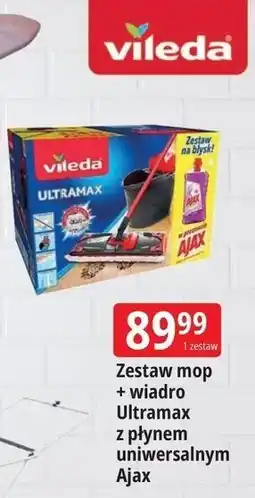 E.Leclerc Zestaw mop + wiadro Ultramax z płynem uniwersalnym Ajax oferta