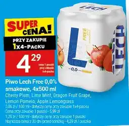 Twój Market Piwo Lech Free smakowe 0,0% Cherry Plum Lime Mint Dragon Fruit Grape Lemon Pomelo Apple Lemongrass oferta