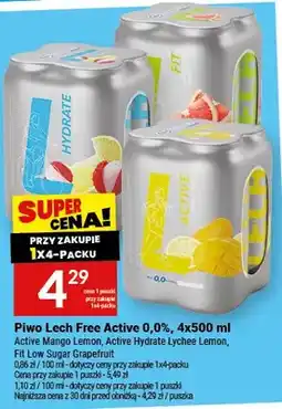Twój Market Piwo Lech Free Active 0,0% Active Mango Lemon Active Hydrate Lychee Lemon Fit Low Sugar Grapefruit oferta