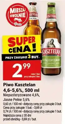 Twój Market Piwo Kasztelan 4,6-5,6% Niepasteryzowane Jasne Pełne oferta