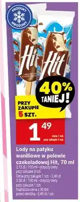 Twój Market Lody na patyku waniliowe w polewie czekoladowej Hit oferta