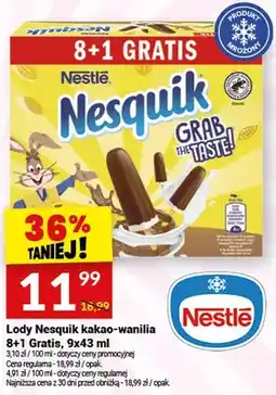 Twój Market Lody Nesquik kakao-wanilia 8+1 Gratis oferta