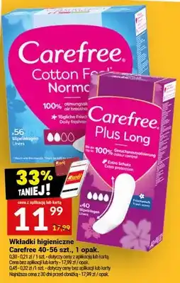 Twój Market Wkładki higieniczne Carefree Plus Long oferta