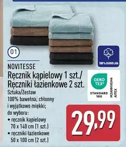 ALDI Ręczniki łazienkowe Novitesse 50x100cm oferta