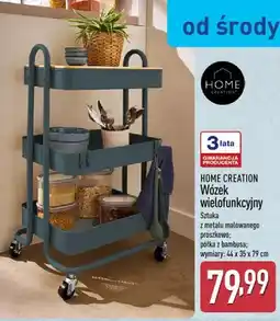 ALDI Wózek wielofunkcyjny Home Creation z metalu malowanego proszkowo półka z bambusa 44x35x79cm oferta