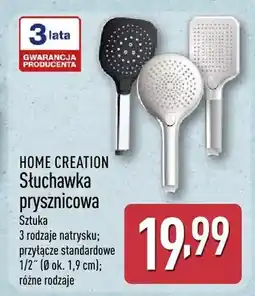 ALDI Słuchawka prysznicowa Home Creation 3 rodzaje natrysku przyłącze 1/2 oferta