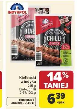 Carrefour Kiełbaski białe Indykpol oferta