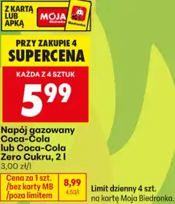 Biedronka Napój gazowany Coca-Cola lub Coca-Cola Zero Cukru oferta