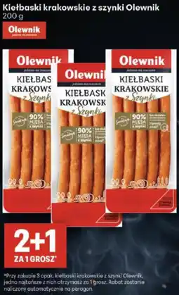 Delikatesy Centrum Kiełbaski krakowskie z szynki Olewnik oferta