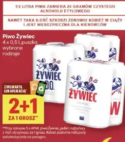 Delikatesy Centrum Piwo Żywiec 4 x 0,5 l, puszka wybrane rodzaje 2 + 1 oferta