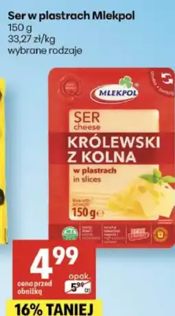 Delikatesy Centrum Ser w plastrach Mlekpol oferta