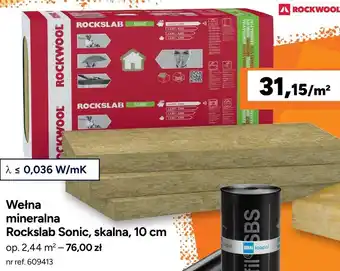 Wełna mineralna Rockslab Sonic, skalna, 10 cm