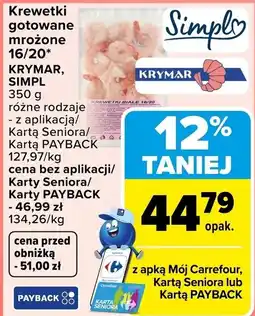 Carrefour Market Krewetki gotowane mrożone 16/20 oferta