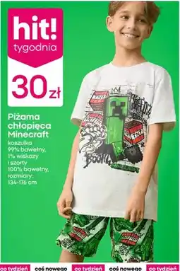 Pepco Piżama chłopięca Minecraft koszulka 99% bawełny 1% wiskozy i szorty 100% bawełny oferta