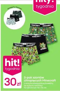 Pepco 3-pak szortów chłopięcych Minecraft z wysoką zawartością bawełny oferta