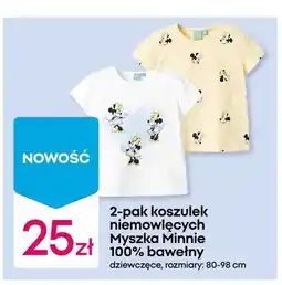 Pepco 2-pak koszulek niemowlęcych Disney Myszka Minnie 100% bawełny dziewczęce oferta